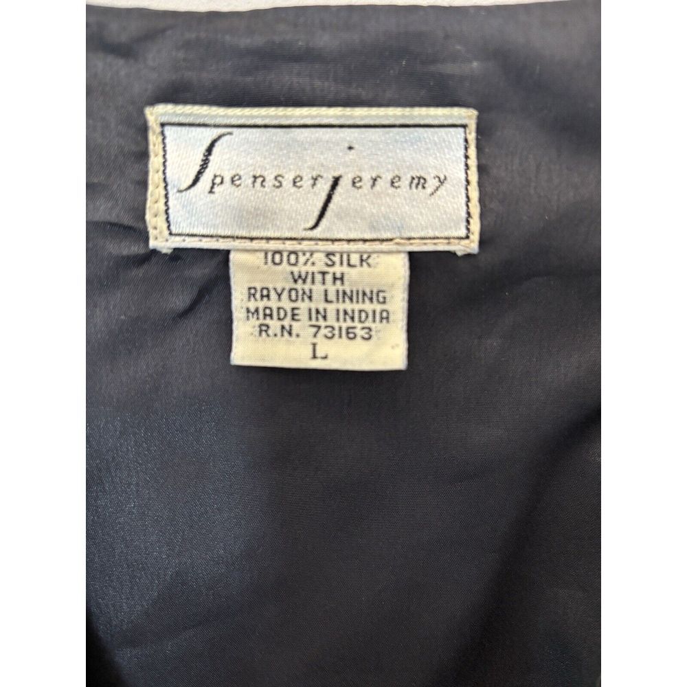 Spenser Jeremy Vintage Multicolor & Blk Beaded Sequin Embellished 100% Silk Vest - Picture 7 of 15